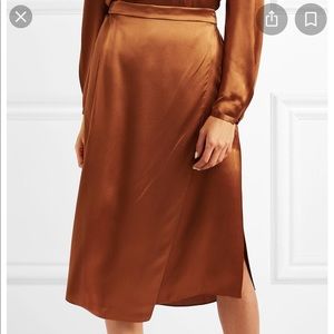 Vince Asymmetric Wrap-effect silk skirt